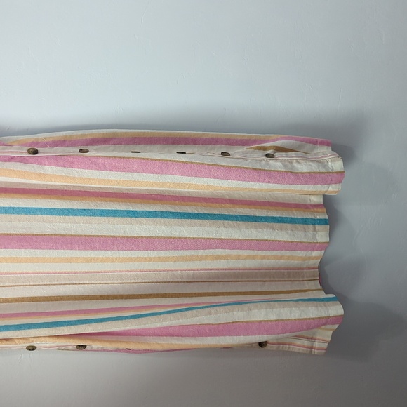 Westbound Multi Colored Vertical Linen Blend Midi Dress Size 1X - Picture 3 of 14